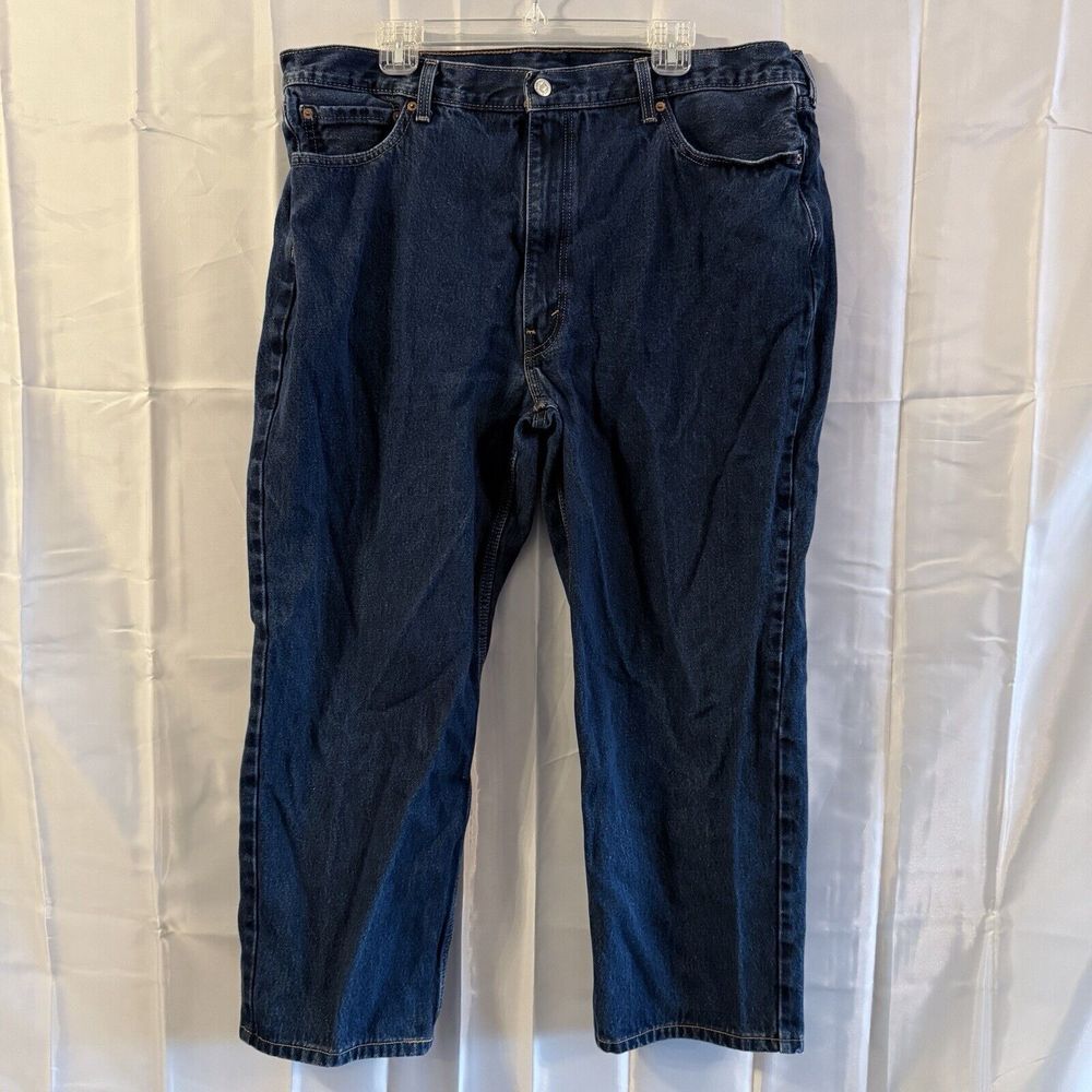 Levis Jeans Men Tag 42x30 Fit 40x27.5 550 Relaxed Straight Dark‎ Wash Denim